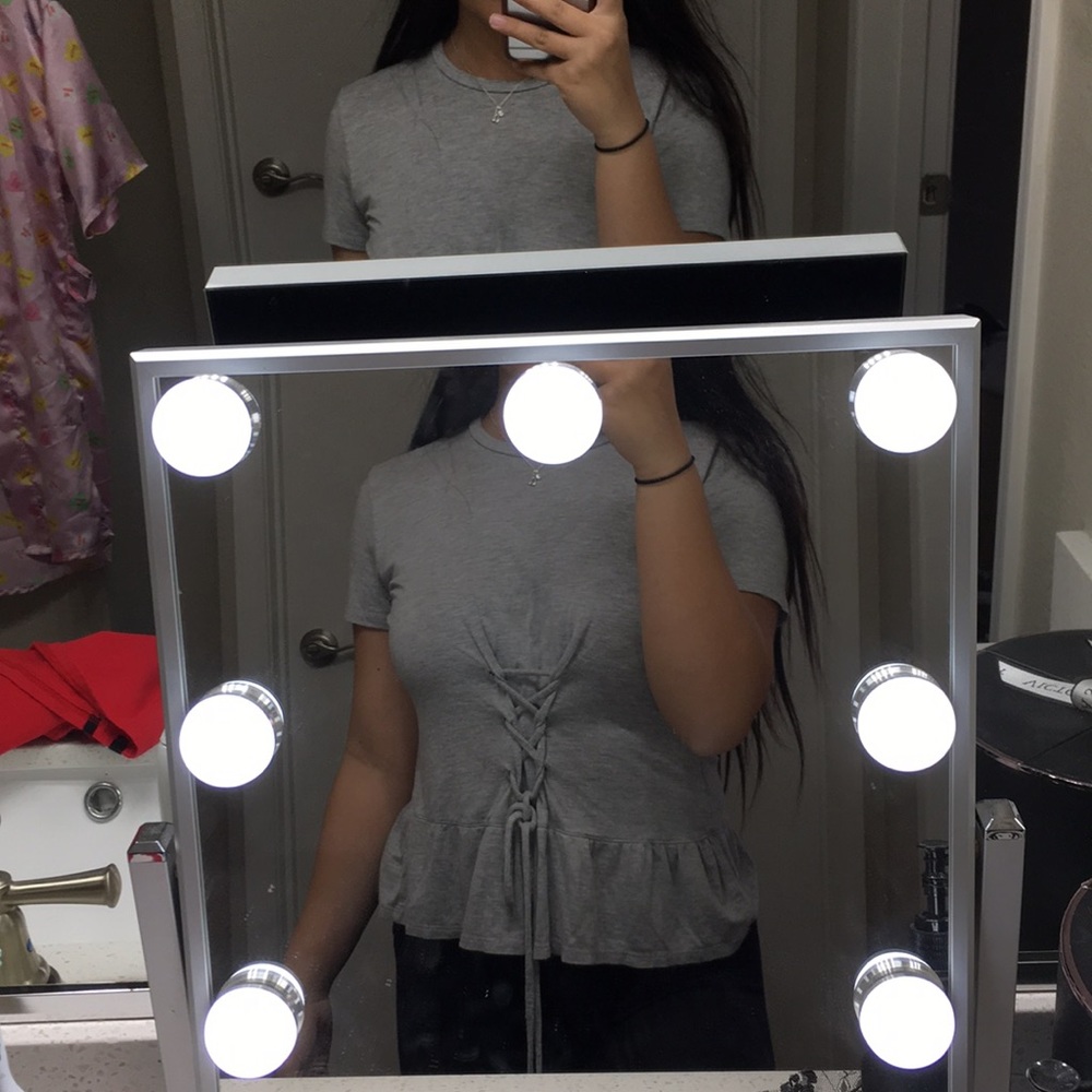 lace up white fawn corset top